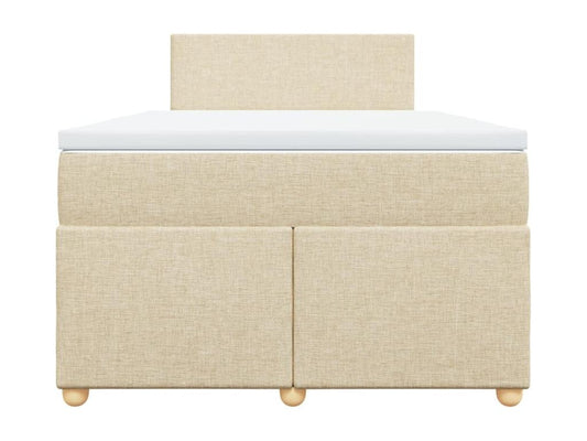 Sommier à Meublori de lit avec matelas Crème 120x200 cm Tissu