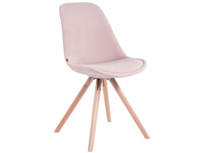 Lot de 4 chaise salle à manger - Velours / Bois - Rose - Meublori