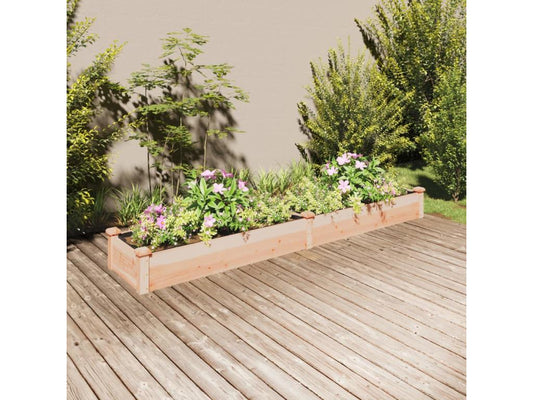 Lit surélevé de jardin doublure 240x45x25 cm bois massif sapin WVQO82576