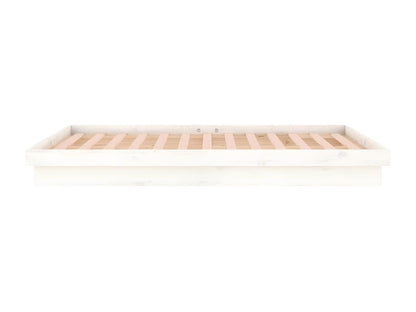 Cadre de lit à LED sans matelas blanc 120x200 cm bois massif
