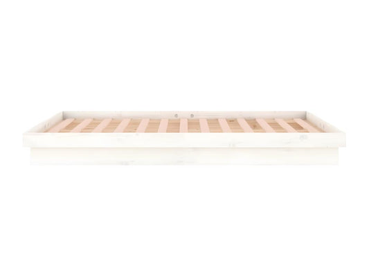 Cadre de lit à LED sans matelas blanc 120x200 cm bois massif