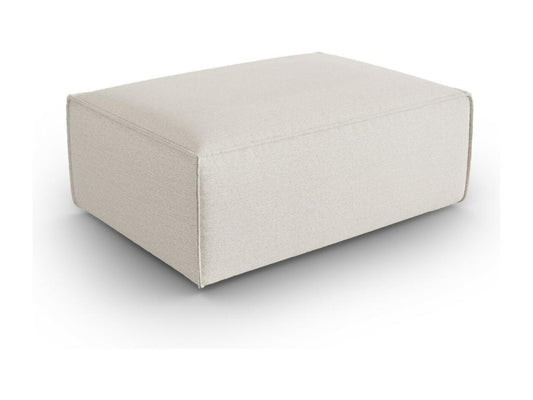 Meublori - Pouf Meublori en velours structuré ivoire - 100x69x40cm