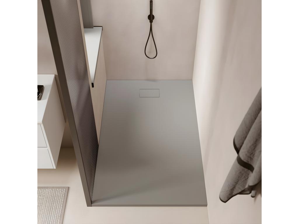 Receveur de douche 90x180 cm extra plat Meubiana en Meubiana surface ardoisée gris