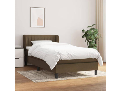 Lit à sommier tapissier avec matelas Marron foncé 90x190 cm