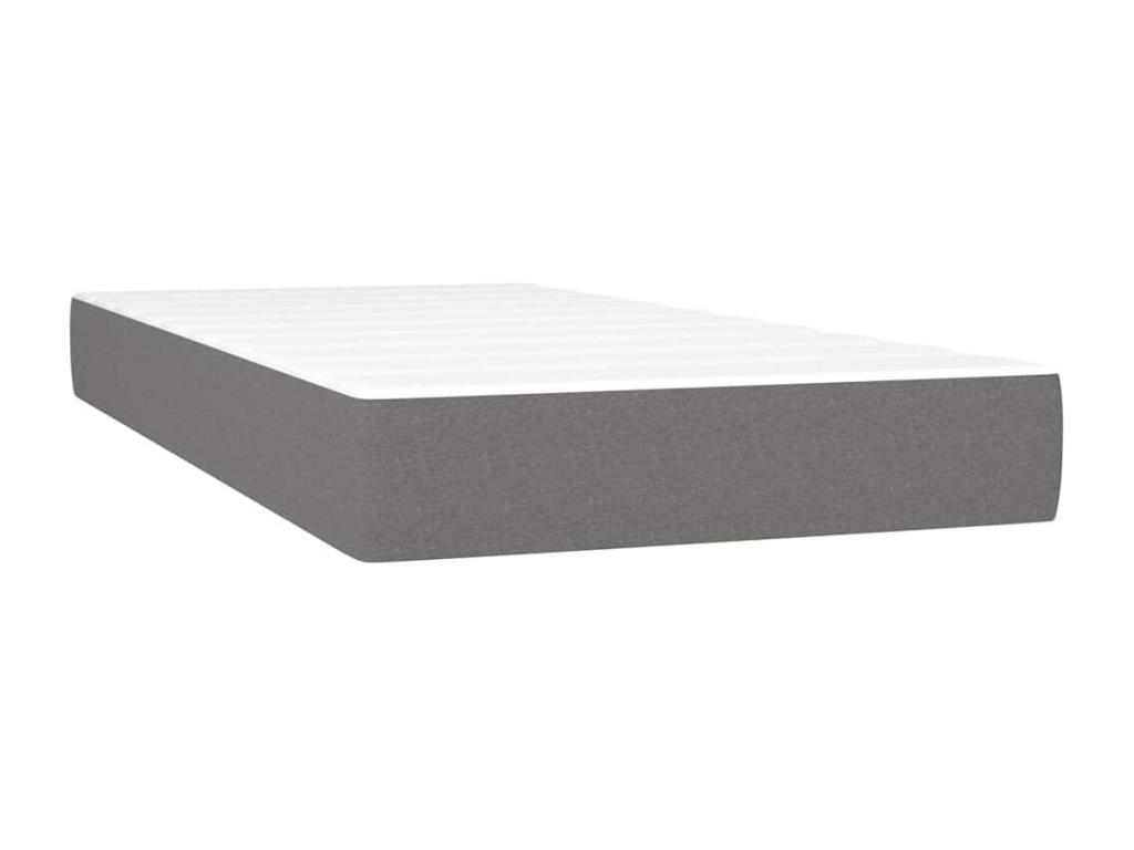 Sommier à Meublori de lit avec matelas gris foncé 120x190cm tissu