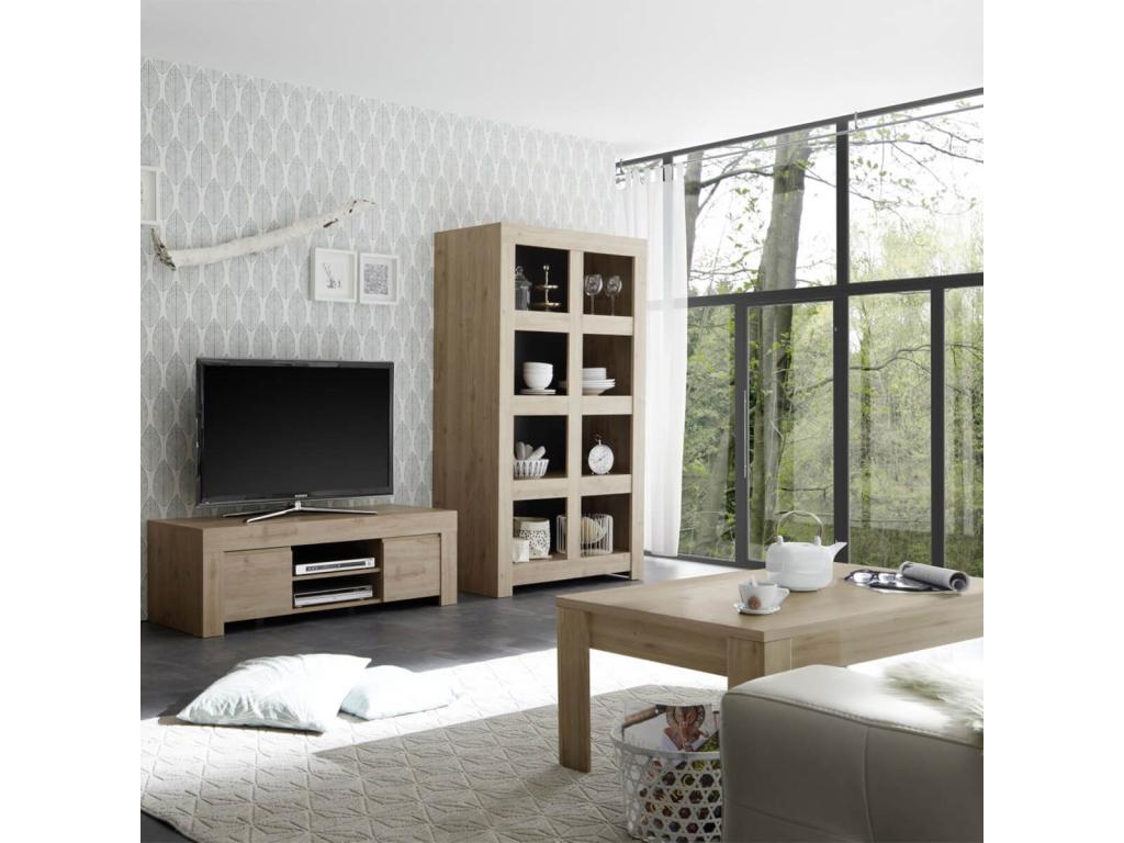Laviecasa - Ensemble Salon Table basse Meuble TV Etagère Aspect Bois Finition Laviecasa FJLV11926