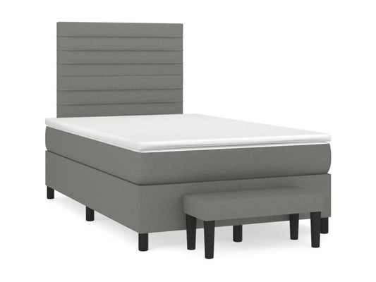 Sommier à Laviecasa de lit avec matelas gris foncé 120x190 tissu EMBU33585