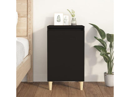 Table de chevet noir 40x35x70 bois d'ingénierie