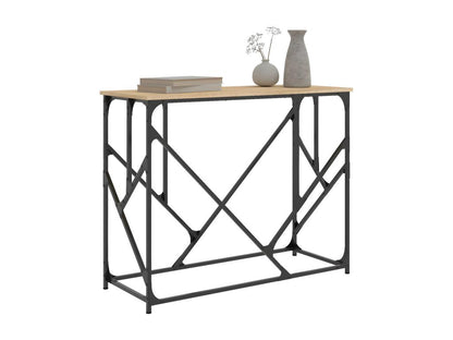 Table console chêne Meublori 100x40x80 cm bois d'ingénierie