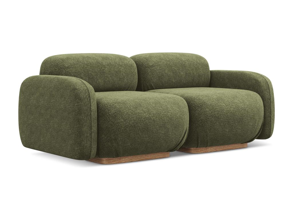 Canapé modulable 3 places en tissu chenille - olive - Meublori