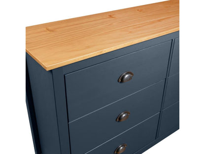 Buffet Meublori Gris 125x40x80 cm Bois de pin solide