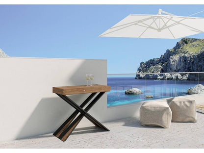 Console Extensible 90x40/190 cm Meublori Small Sapin Teinté cadre Anthracite