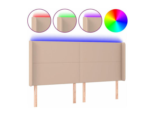 Tête de lit à LED Cappuccino 163x16x118/128 cm Similicuir