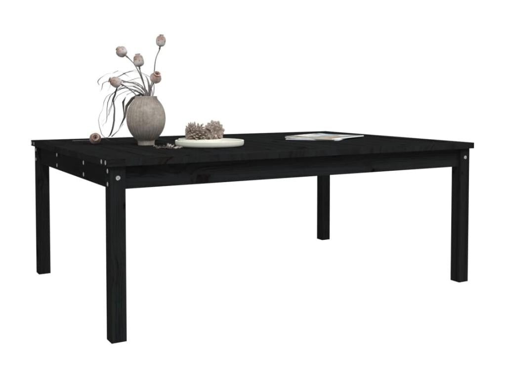 Meublori Premium - Table de jardin noir 121x82.5x45 cm bois massif de pin