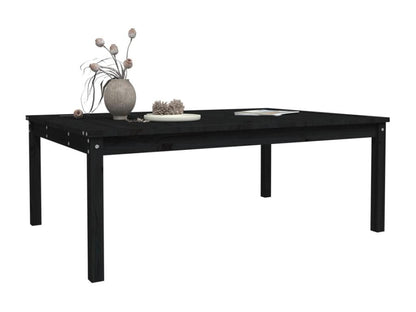 Meublori Premium - Table de jardin noir 121x82.5x45 cm bois massif de pin