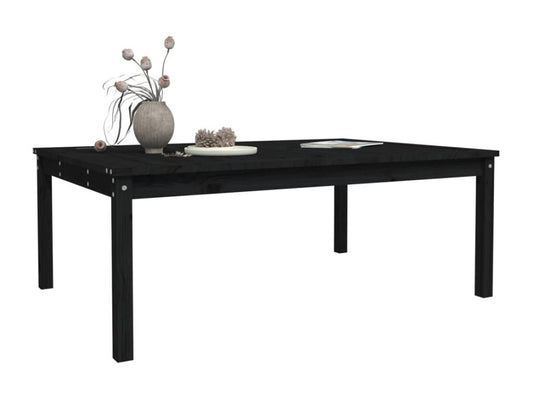 Meublori Premium - Table de jardin noir 121x82.5x45 cm bois massif de pin