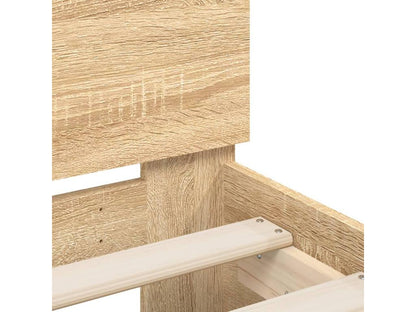 Cadre de lit avec LED sans matelas chêne Meublori 150x200 cm