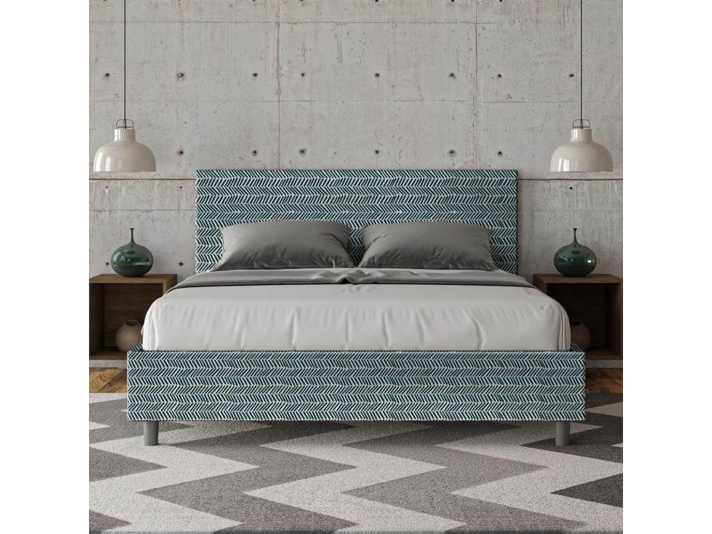 Lit avec sommier rembourré 160x210 tissu Laviecasa 8 bleu Laviecasa KSRM95420