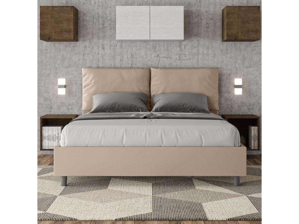 Lit sans sommier rembourré 160x210 similicuir Meublori