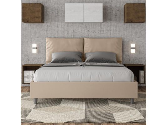 Lit sans sommier rembourré 160x210 similicuir Meublori