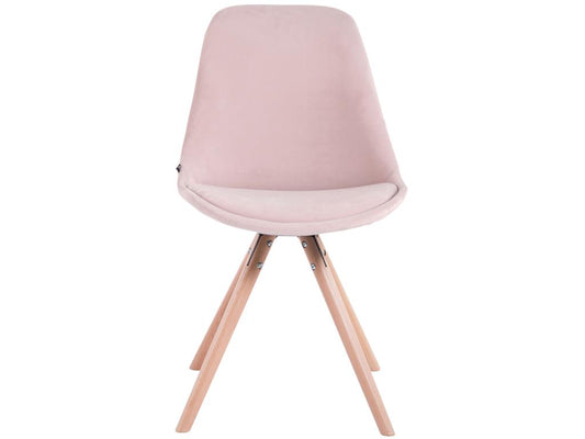 Lot de 4 chaise salle à manger - Velours / Bois - Rose - Meublori