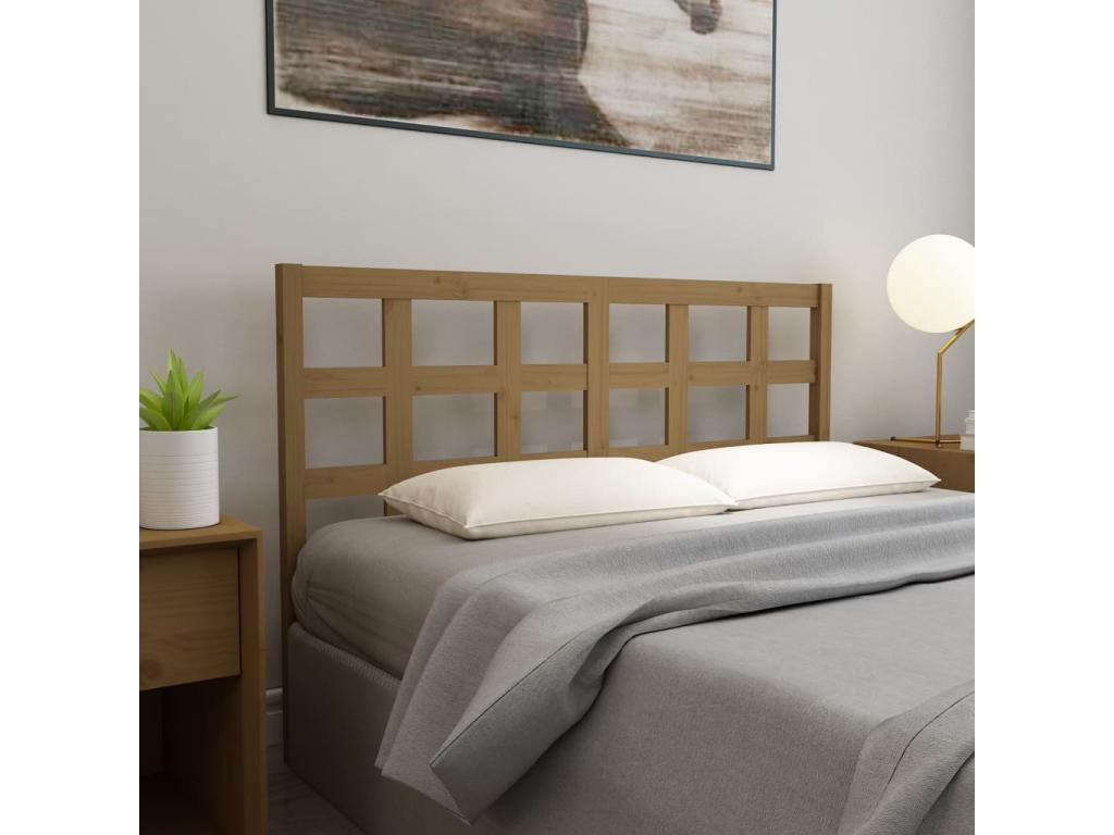 Tête de lit Marron miel 145.5x4x100 cm Bois massif de pin TQXN95319