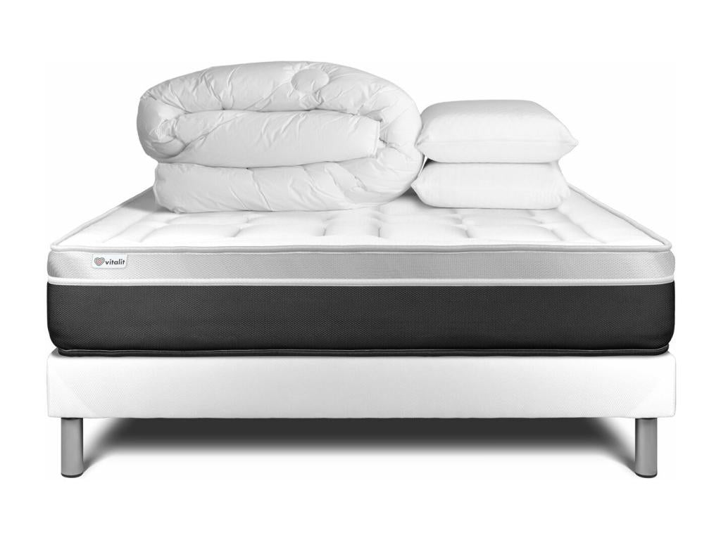 Pack prêt à dormir VITAL SOFT 180x200 cm sommier Laviecasa blanc JCBL37860