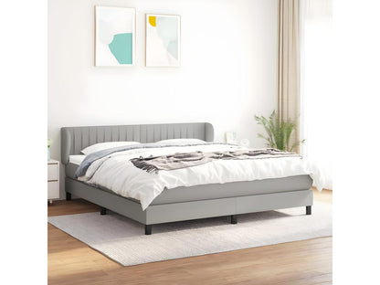 Sommier à Meublori de lit avec matelas Gris clair 180x200 Tissu