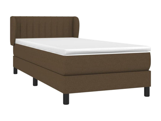 Lit à sommier tapissier avec matelas Marron foncé 90x190 cm