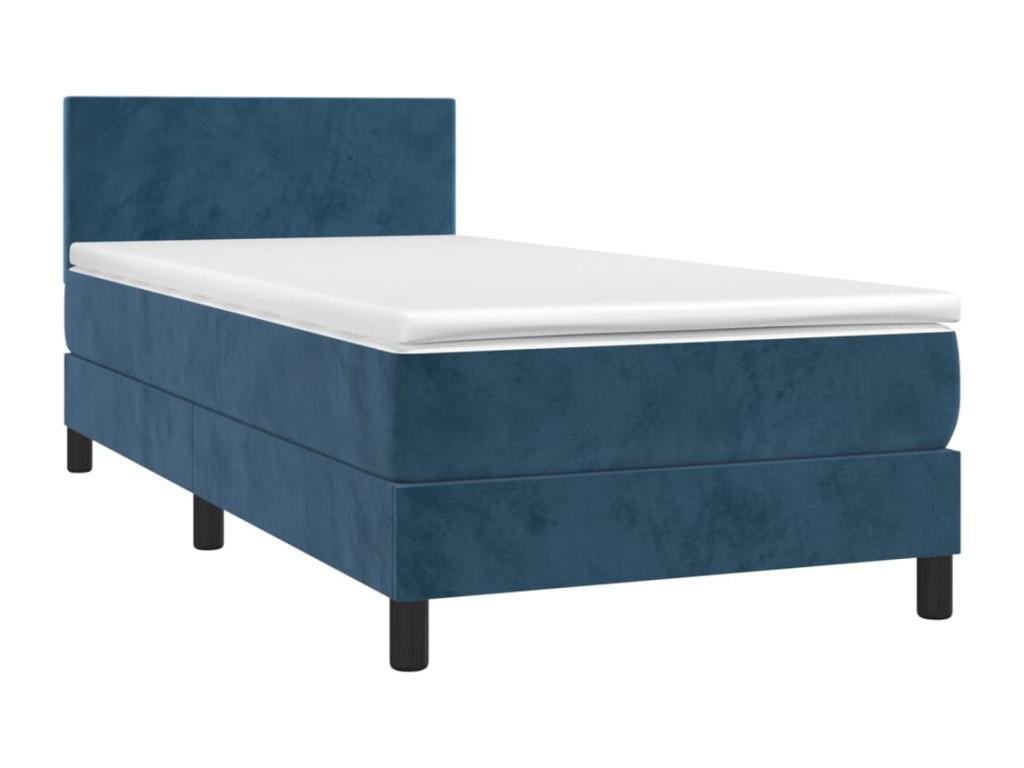 Sommier à Meublori de lit avec matelas et LED Bleu foncé 80x200cm