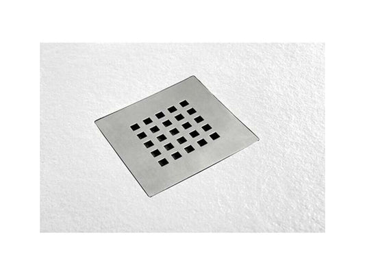 Receveur de douche 85x95 cm Meublori Slim blanc en résine synthétique et poudre de marbre avec évacuation gratuite