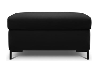 Meublori - Pouf avec coffre Meublori en velours noir - 87x72x46cm