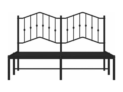 Cadre de lit métal sans matelas avec tête de lit noir 140x200cm