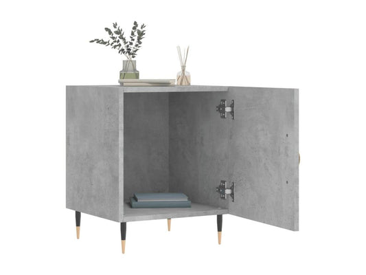 Tables de chevet 2 pièces gris béton 40x40x50 cm bois d'ingénierie