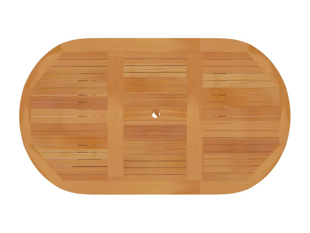 Meublori Premium - Table de jardin 150x90x75 cm Bois de teck massif