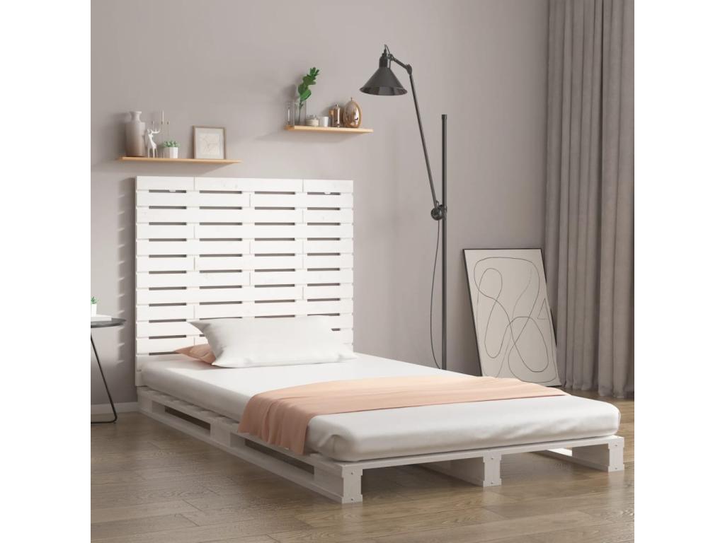 Tête de lit murale Blanc 126x3x91.5 cm Bois massif de pin