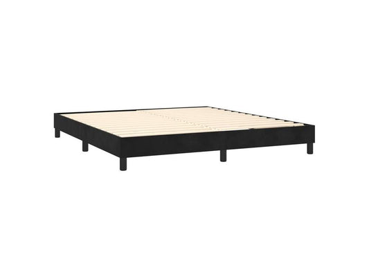 Sommier à Meublori de lit avec matelas Noir 180x200 Velours