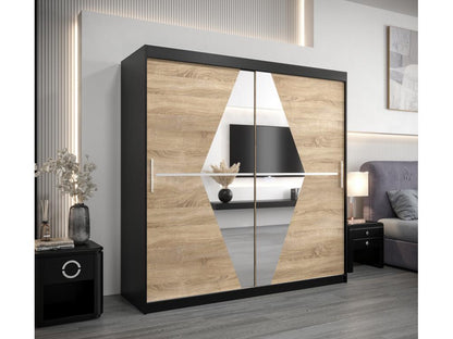 Armoire Meublori À Portes Coulissantes 200/200/62 2 portes Noir/Meublori