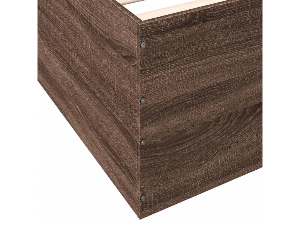 Cadre de lit sans matelas chêne marron 75x190 cm