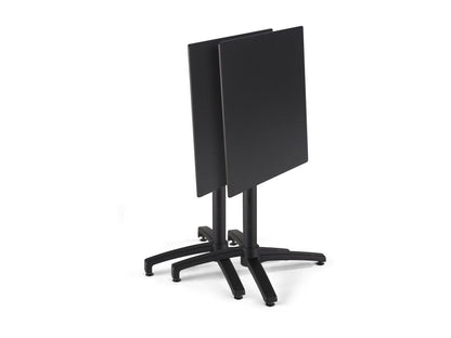 Ensemble table de terrasse stratifié noir et 4 fauteuils Meublori