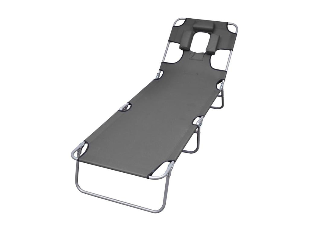 Transat chaise longue bain grise 189x58x27 cm 02 0012870
