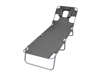 Transat chaise longue bain grise 189x58x27 cm 02 0012870