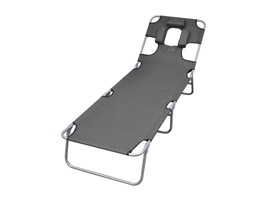 Transat chaise longue bain grise 189x58x27 cm 02 0012870