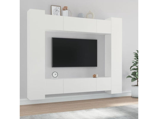 Ensemble de meubles TV 8 pièces Blanc Bois d'ingénierie