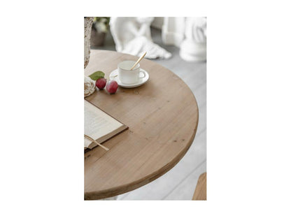 VICTORIA - Table ronde 3 places en bois recyclé blanc PPGQ37327