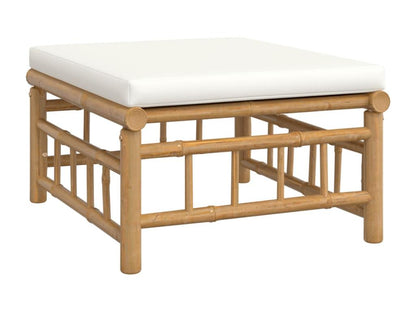 Salon de jardin 6 pcs avec coussins blanc crème Meublori