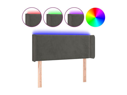 Tête de lit à LED Gris foncé 83x16x78/88 cm Velours