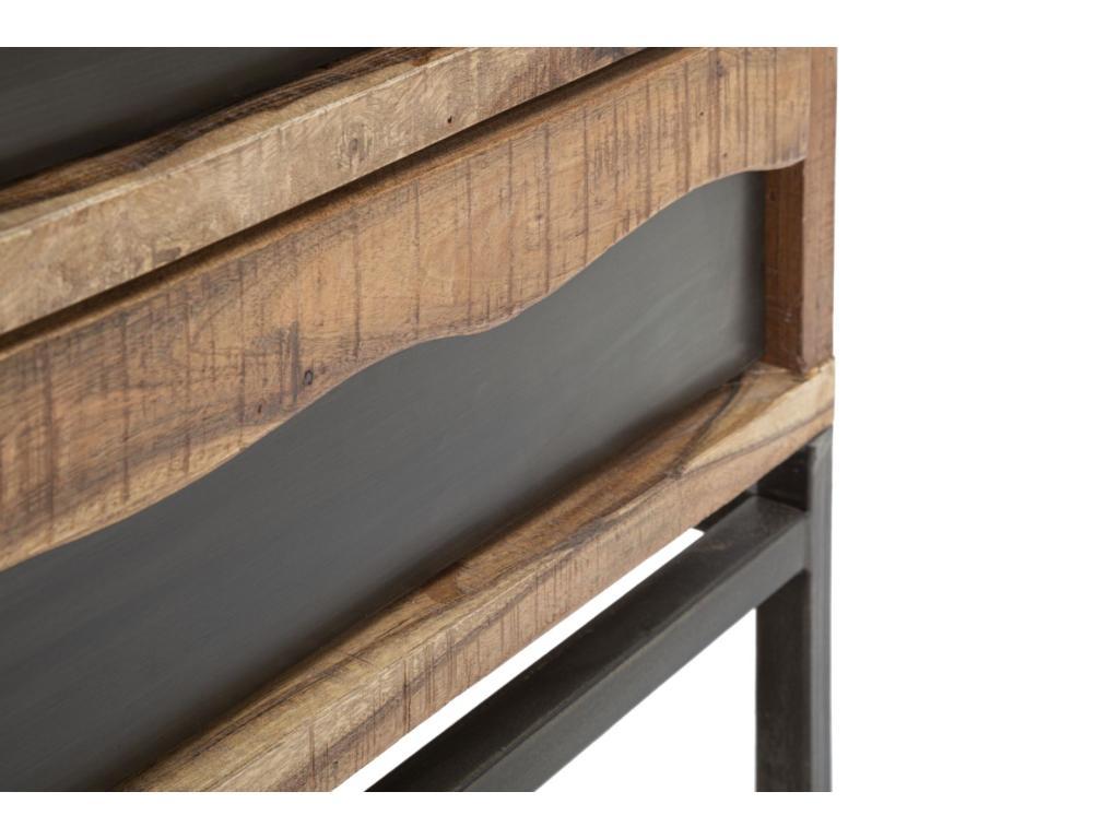 Commode en bois marron avec 3 tiroirs 88x45x80 cm