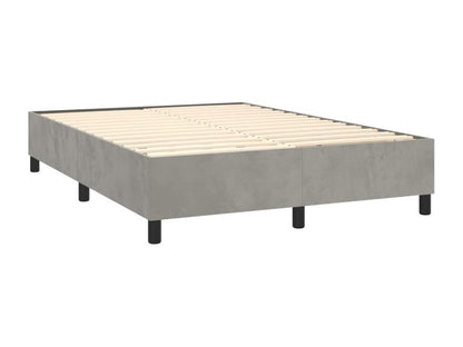 Lit à sommier tapissier et matelas Gris clair 140x190cm Velours YKKV79685