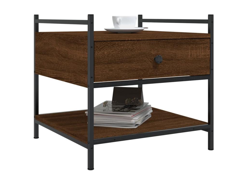 Table basse chêne marron 50x50x50 bois d'ingénierie